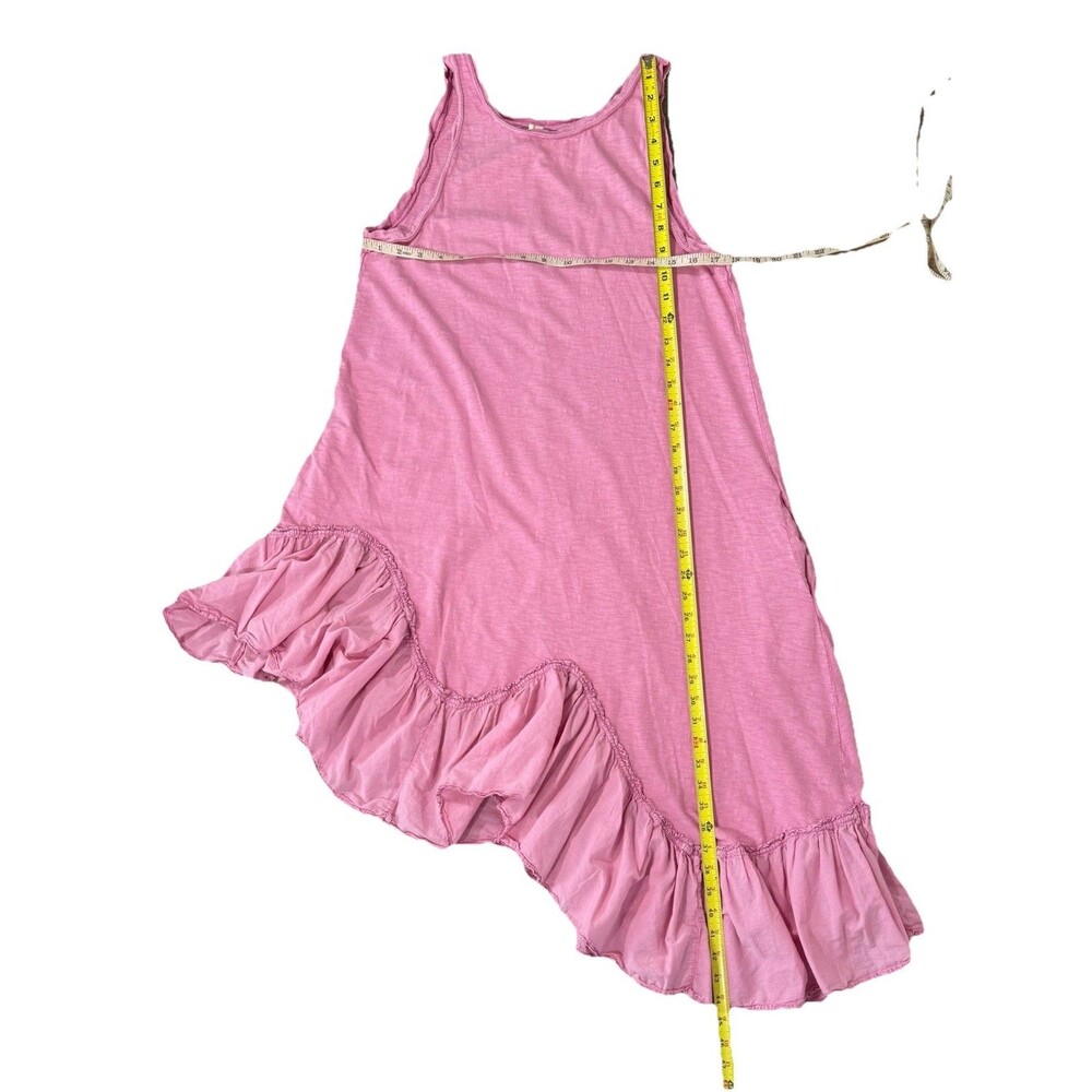 Anthro Daily Practice Pink Asymmetrical Ruffle Hem Swing Dress S - Picture 7 of 9